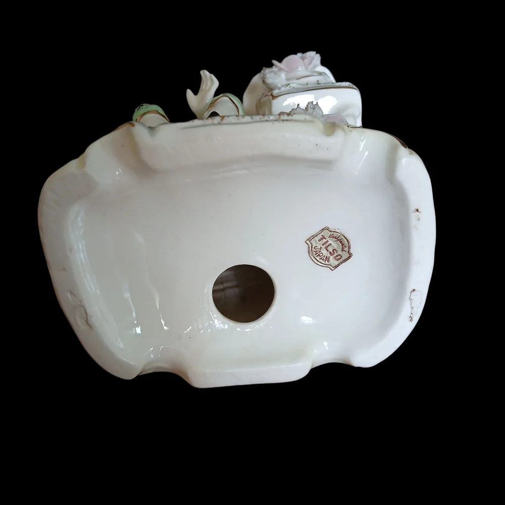 Vintage Elegant‎ Porcelain Figurine with Pastel Accents
